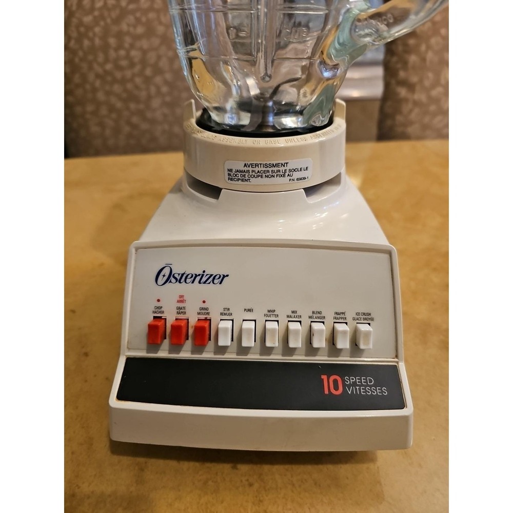 Osterizer 10 Speed Blender White 4072 Square Glass Jar 5 Cup 425W Vintage Style - Picture 2 of 10